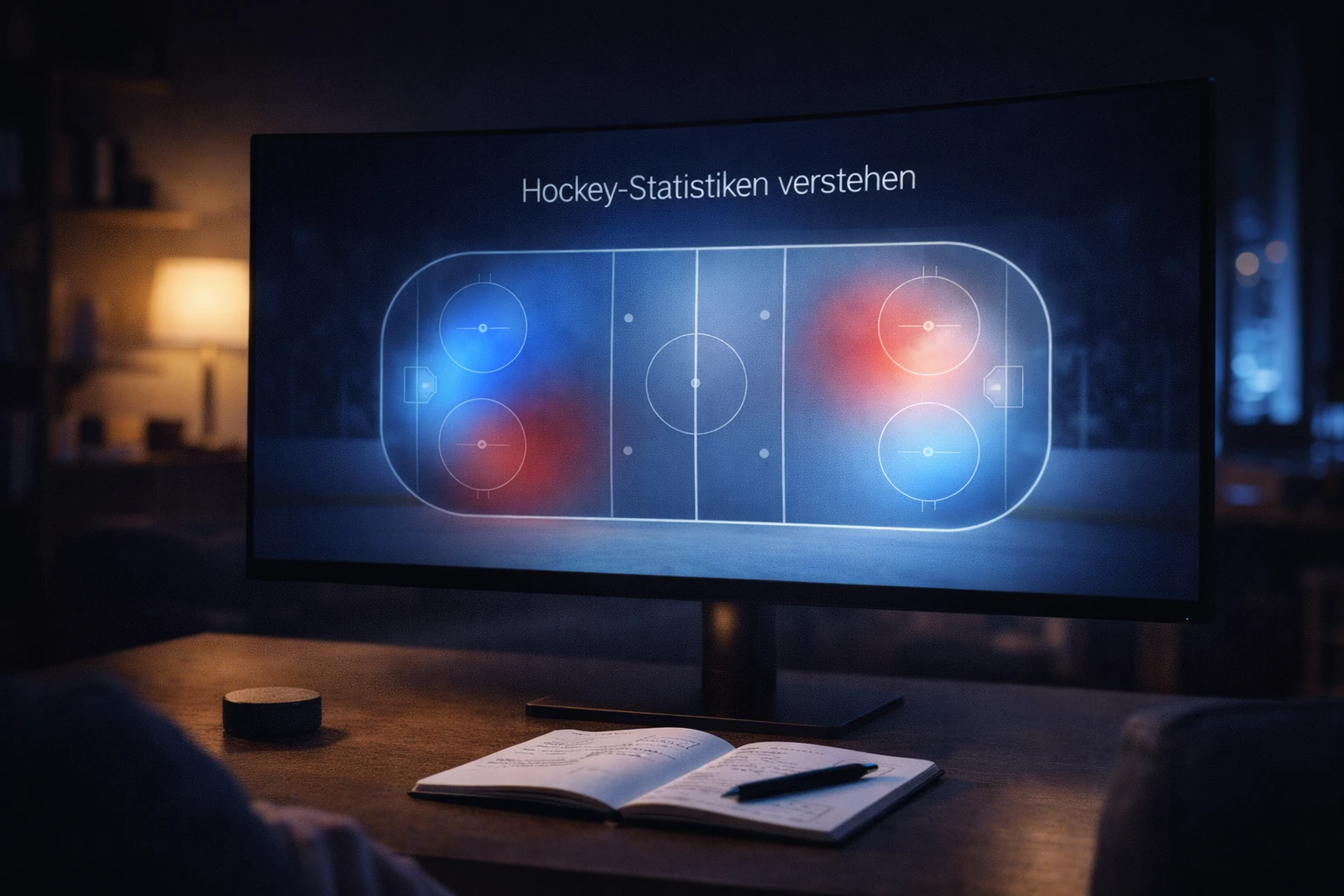 Eishockey-Offensivzonenkampf zeigt Puckbesitz und territoriale Dominanz mit Spielern im Angriff